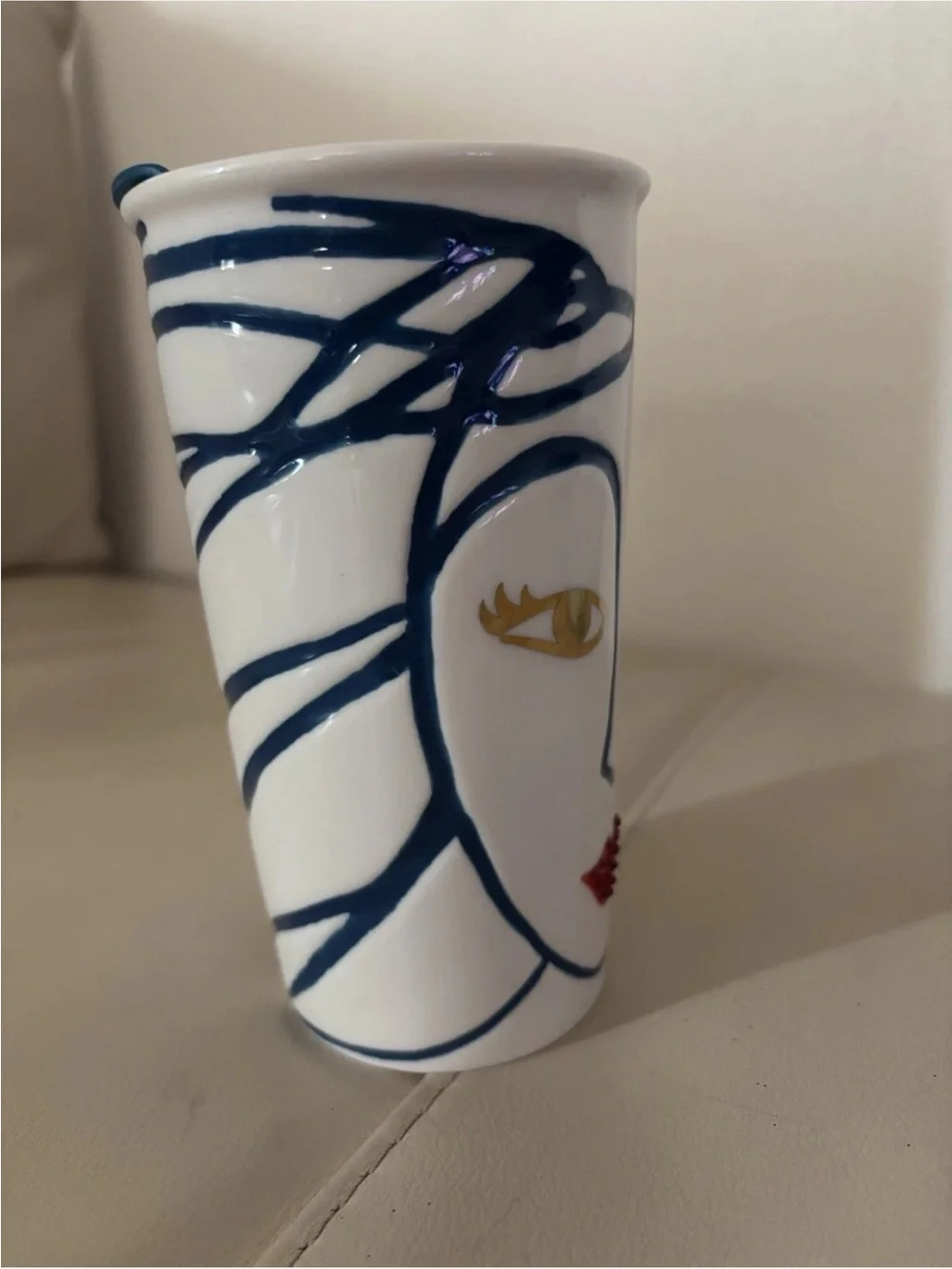 Starbucks 2016 Anniversary Set Swarovski Crystal Lips Tumbler & Crown Mug